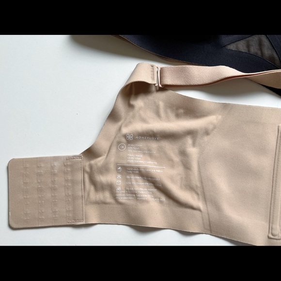 Honeylove Crossover Bra - Set of 2 - Black + Sand - Size 1x - Picture 3 of 6